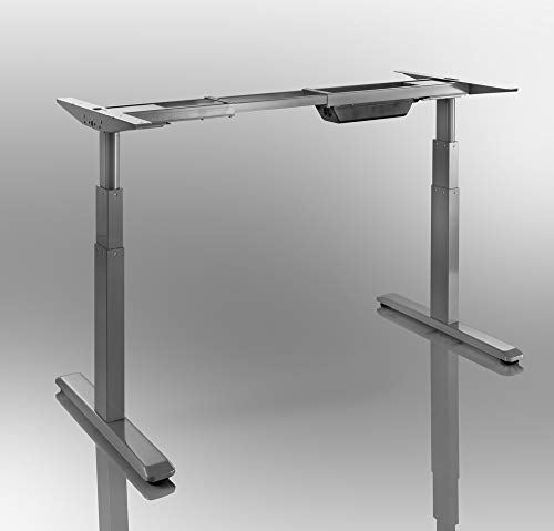 Ergonomischer Steh-Sitz Tisch, 175x75x650-120cm, grau - 4