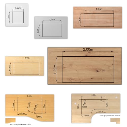 Bümö® stabile Tischplatte 2,5 cm stark – DIY Schreibtischplatte aus Holz - 2
